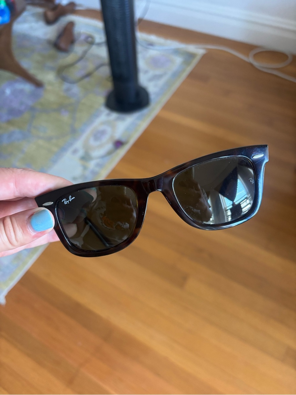 Ray-Ban Brown Tortoiseshell Wayfarer Sunglasses with Dark Lenses